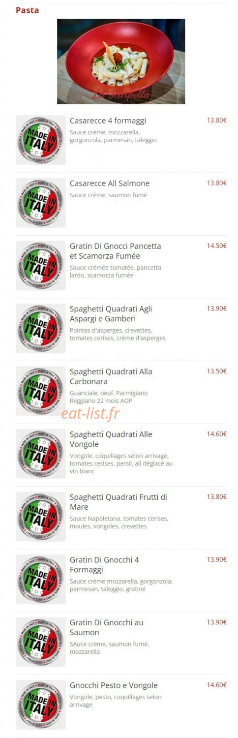 La Scarpetta — carte page 5