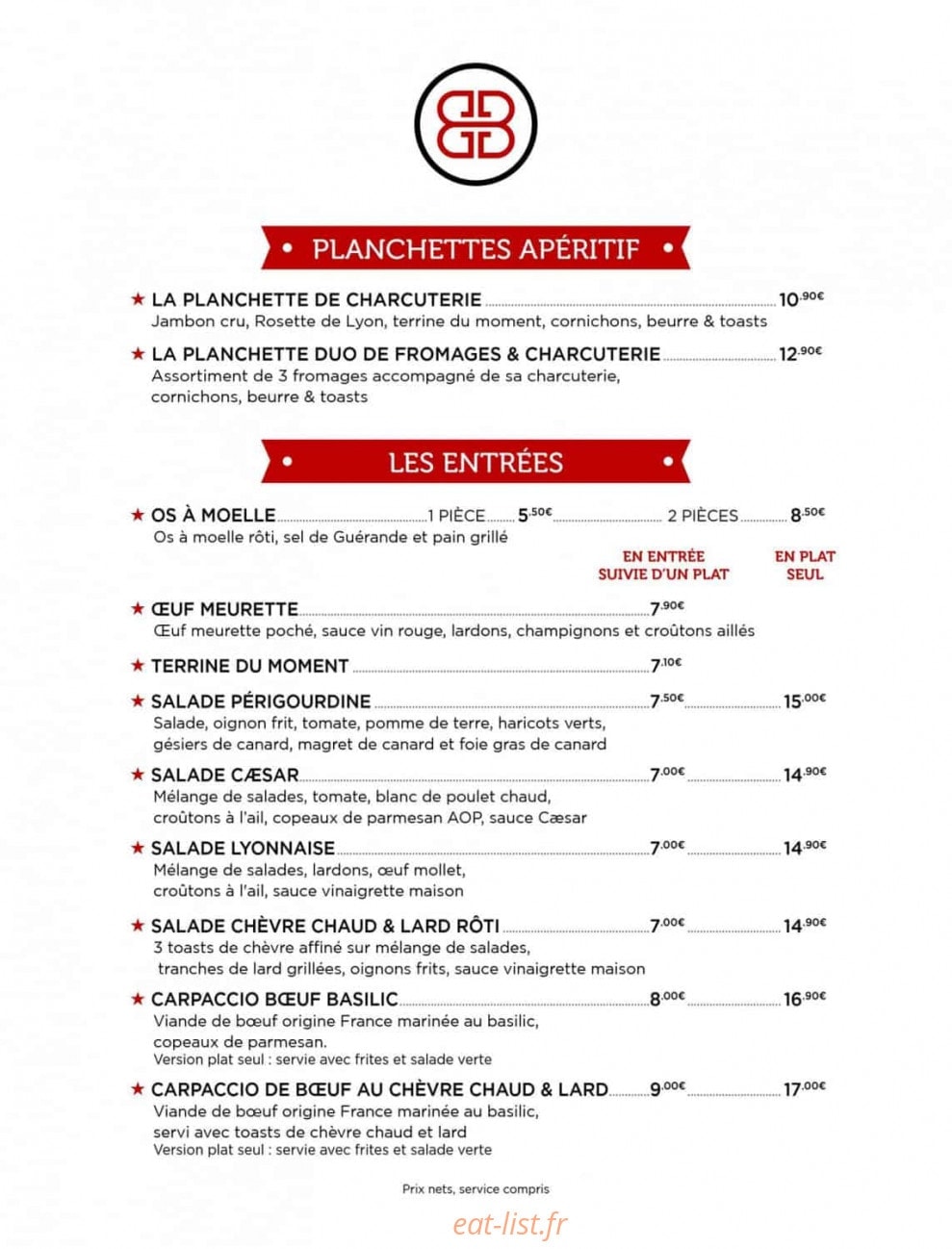 Le Coin du Bœuf — carte page 1