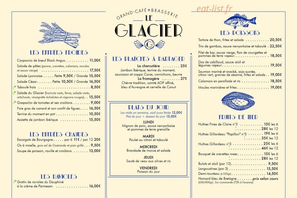 Le Glacier — carte page 1