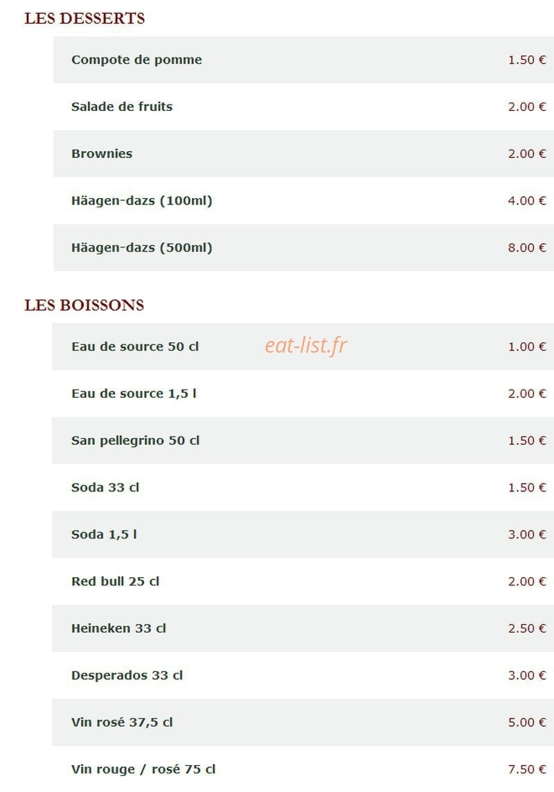 Le Kiosque à Pizzas — carte page 5