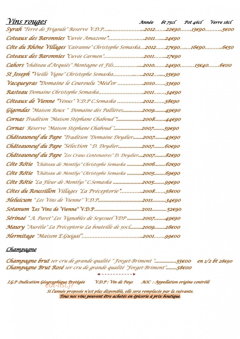 Le Restique — carte page 3
