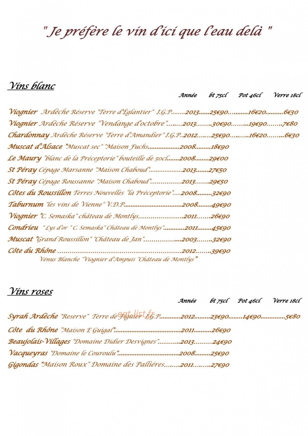 Le Restique — carte page 2