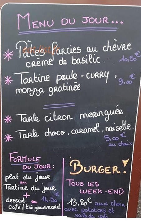 Le temps d'une tartine — carte page 2
