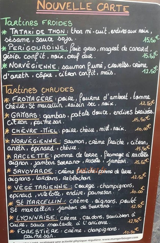 Le temps d'une tartine — carte page 1