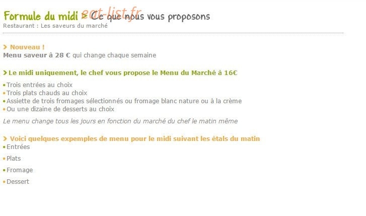 Les saveurs du marché — carte page 2