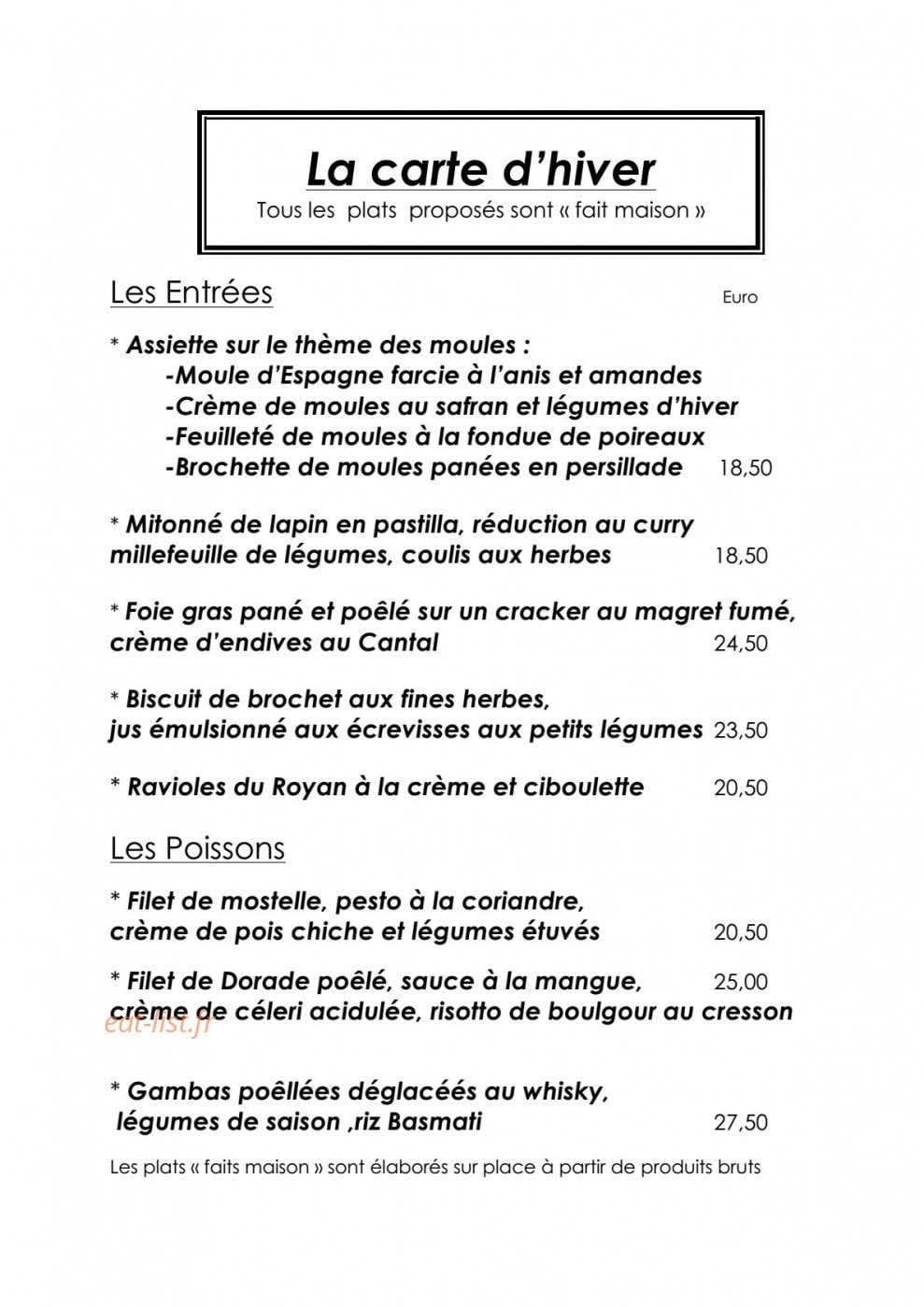 Les saveurs du marché — carte page 3