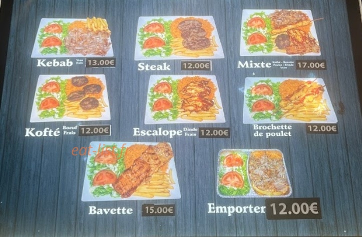 Restaurant leader kebap — carte page 1