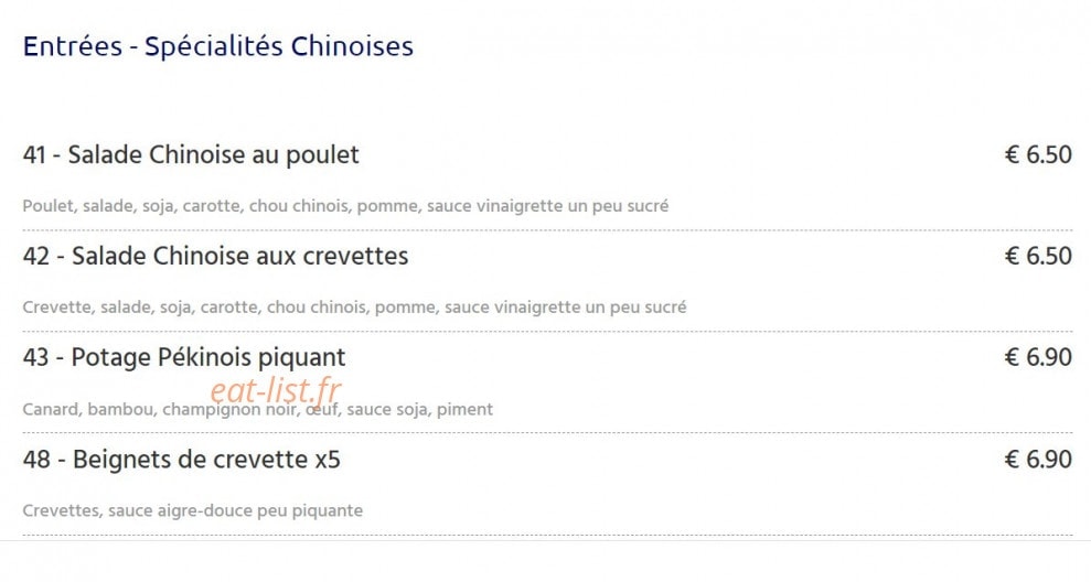 Restaurant Thai — carte page 3