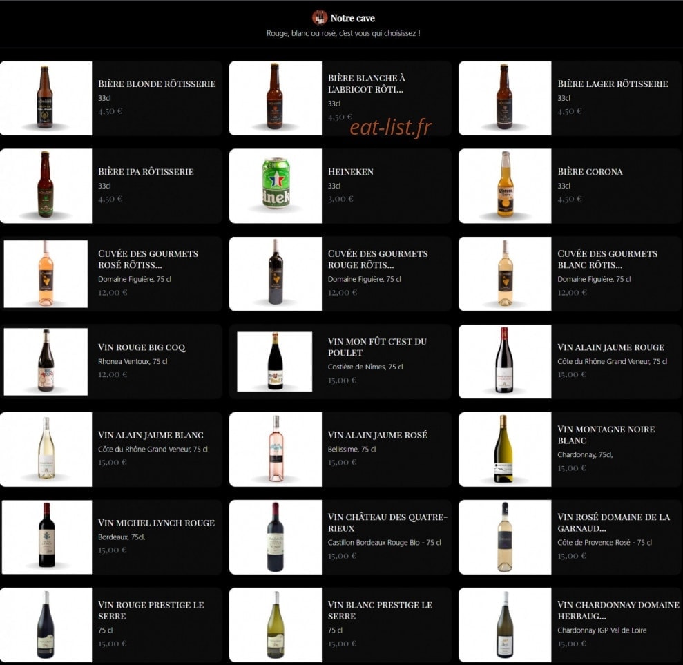 Rôtisserie — carte page 7