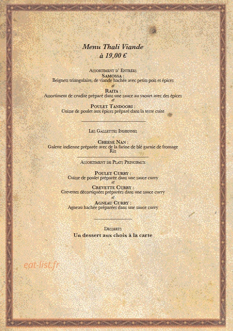 Royal Tandoori — carte page 3