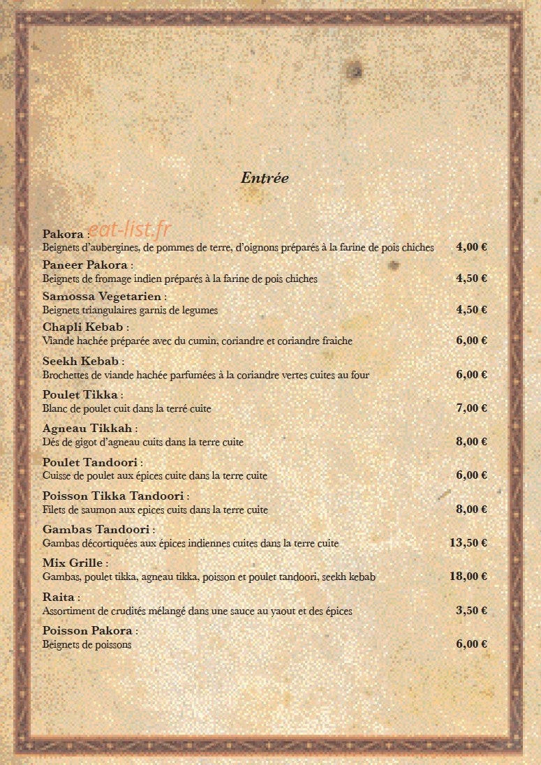 Royal Tandoori — carte page 7