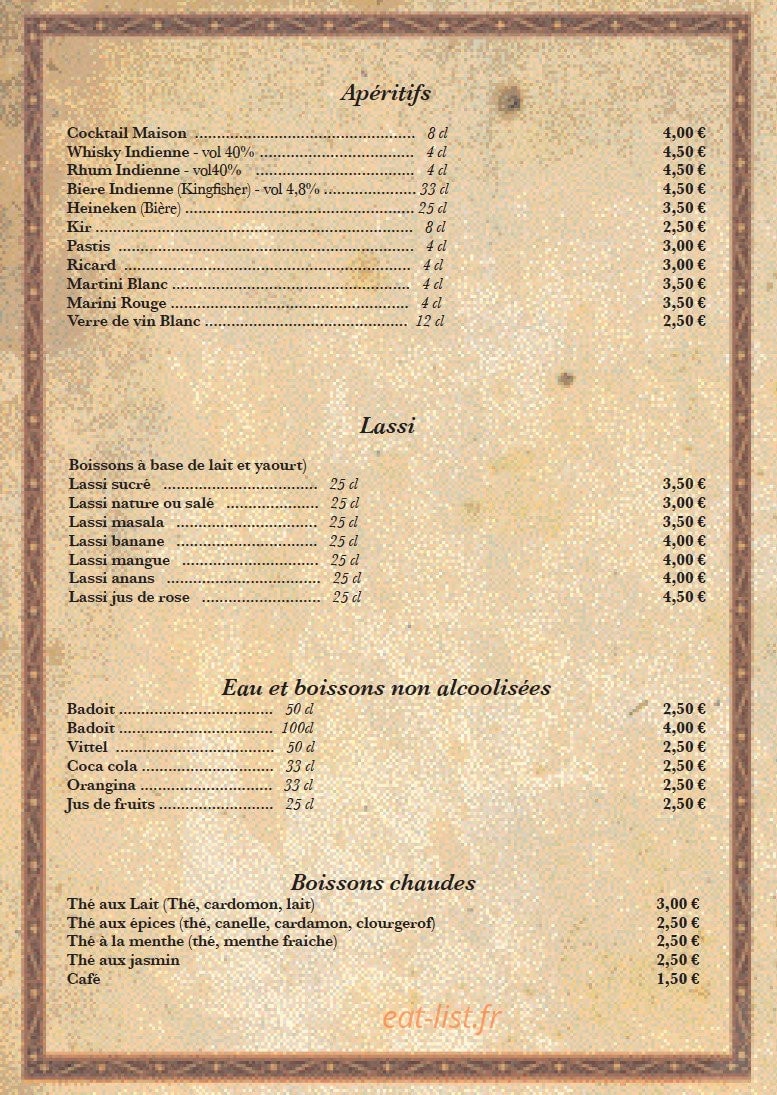 Royal Tandoori — carte page 12