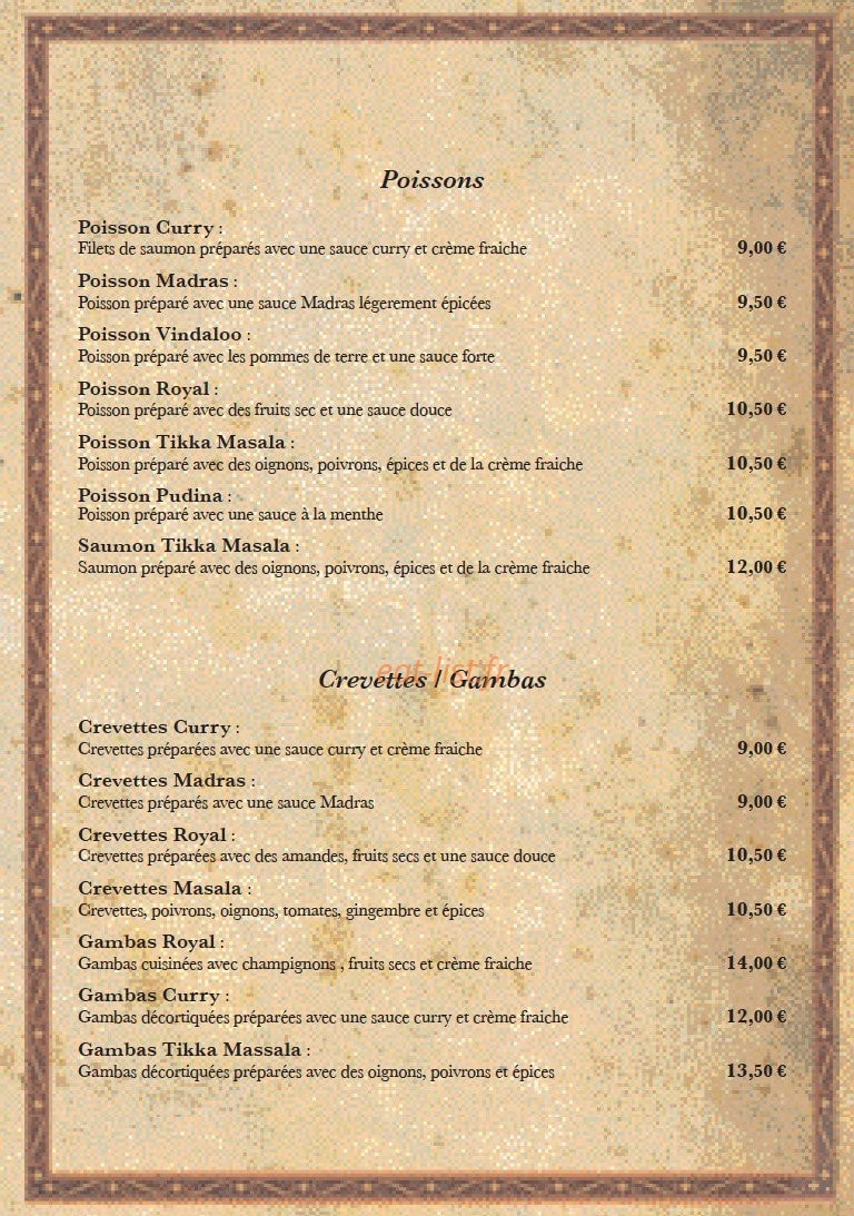 Royal Tandoori — carte page 9