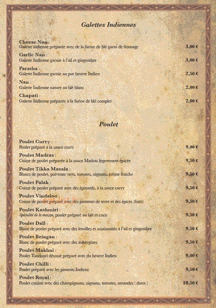 Royal Tandoori — carte page 11