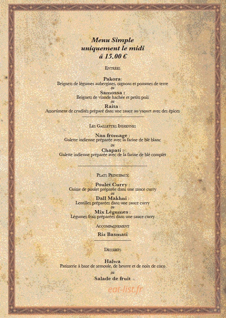 Royal Tandoori — carte page 2
