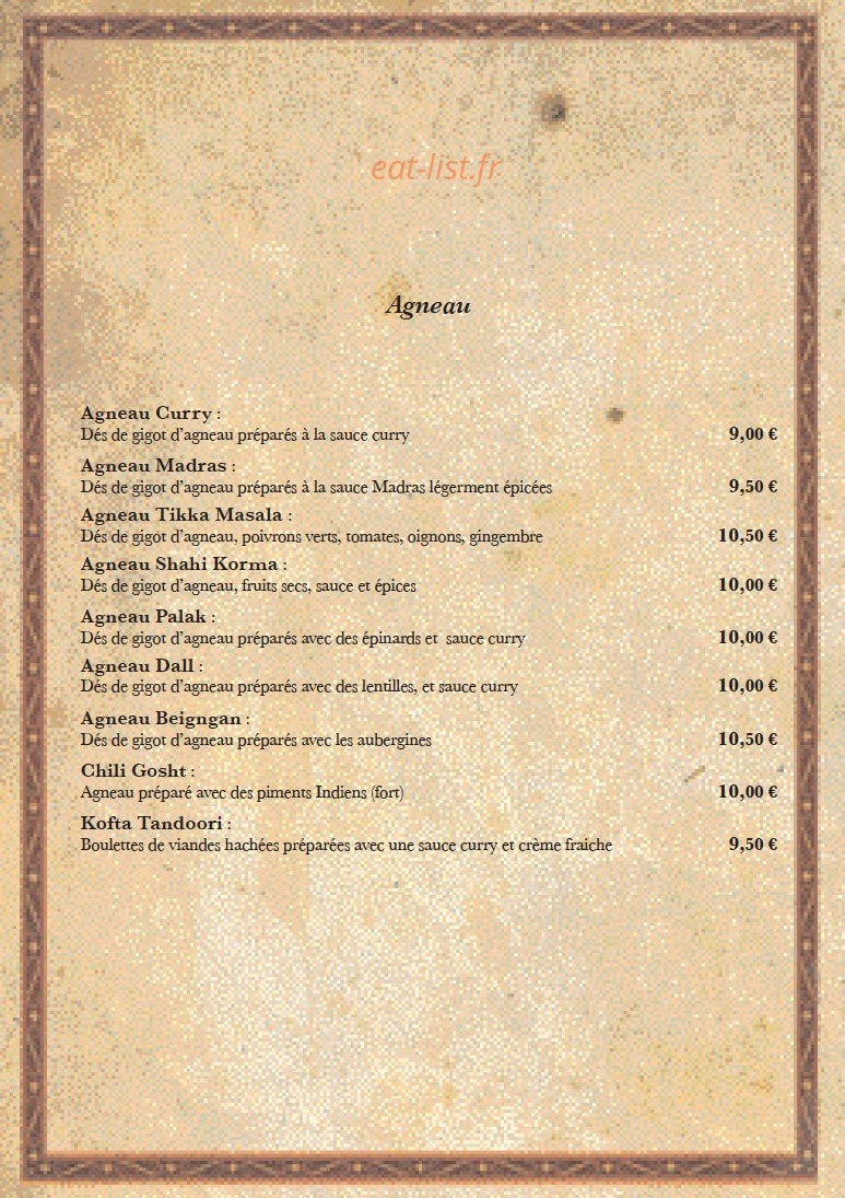 Royal Tandoori — carte page 10