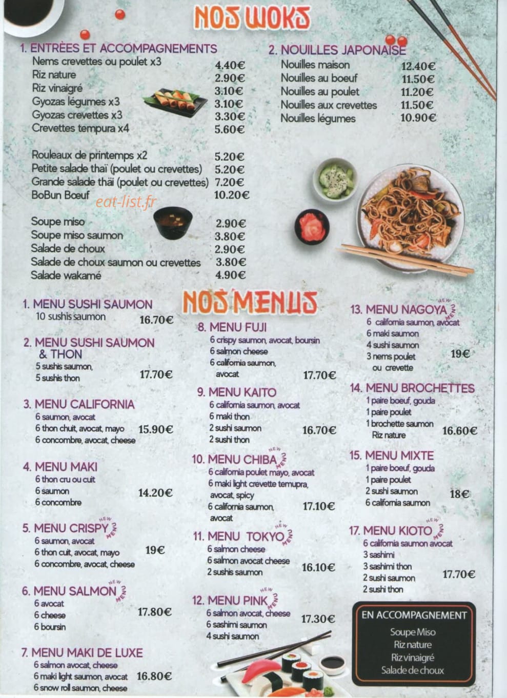 Sushi Smile — carte page 1