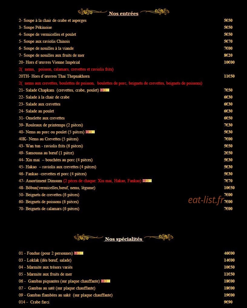 Thai Thepnakhorn — carte page 1