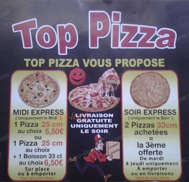 Top Pizza — carte page 1