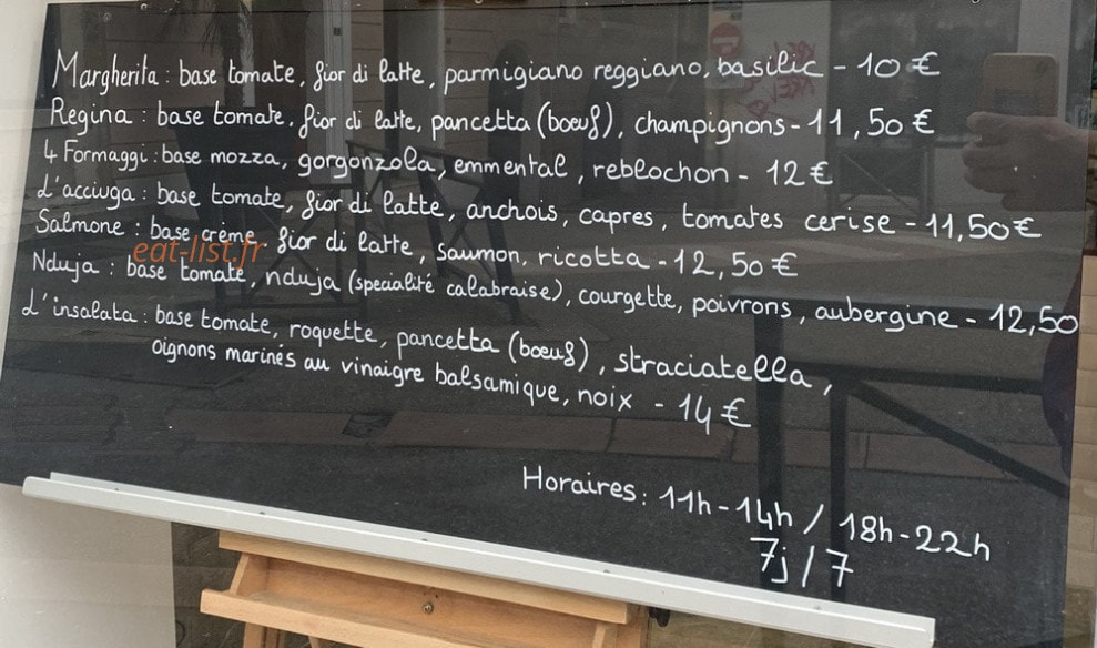 Ucci Pizzeria — carte page 1