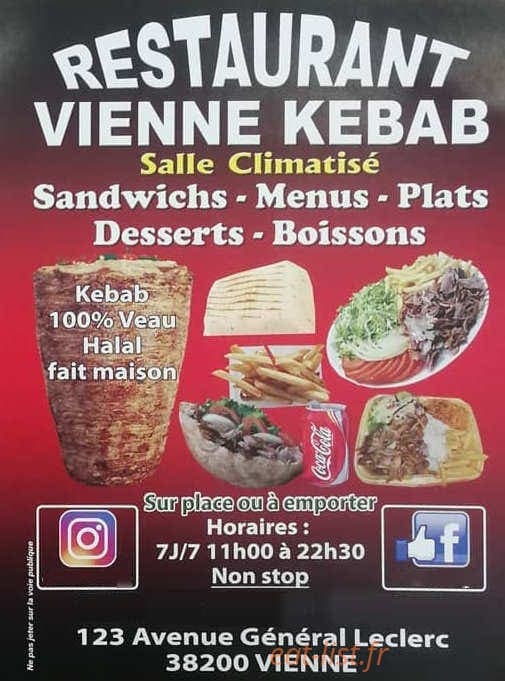 Vienne Kebab — carte page 1
