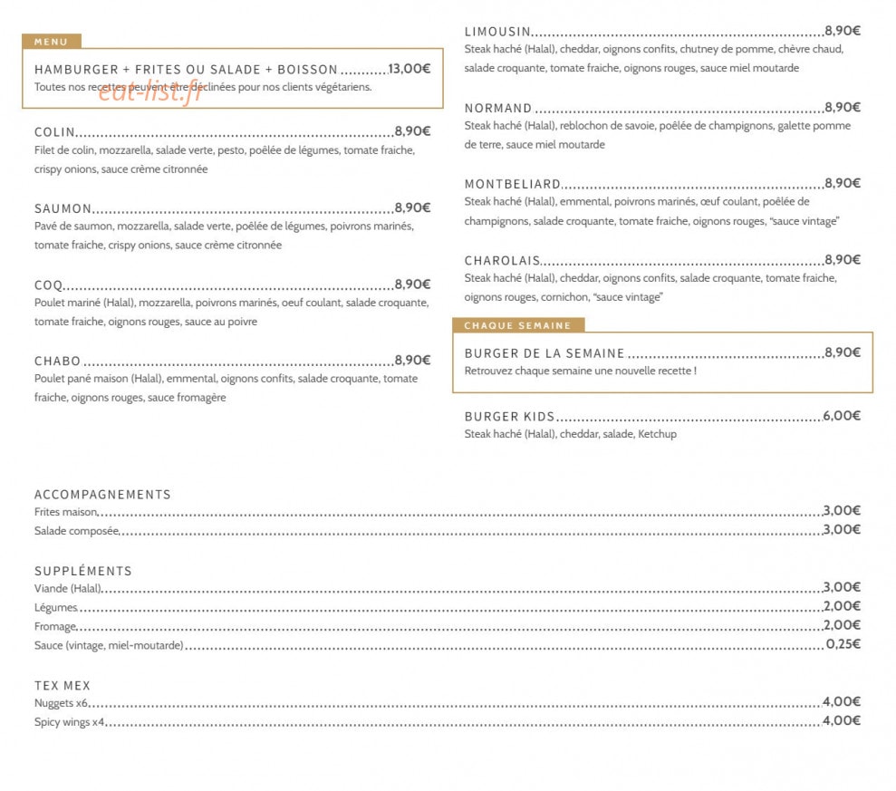 Vintage Street Food — carte page 1