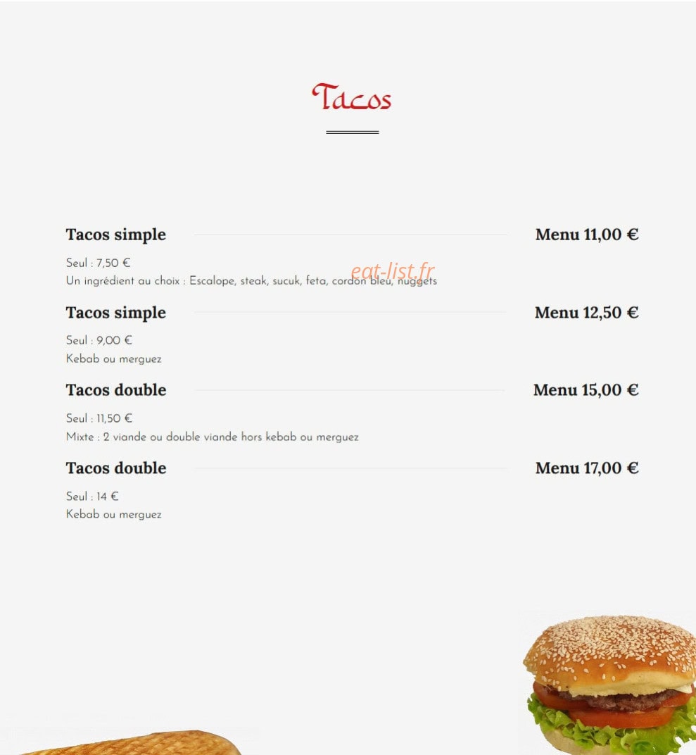 Bosphore Kebab - Tacos — carte page 2