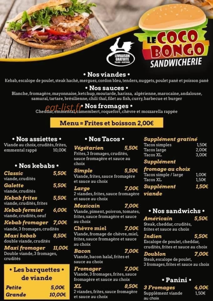 Le coco bongo — carte page 1