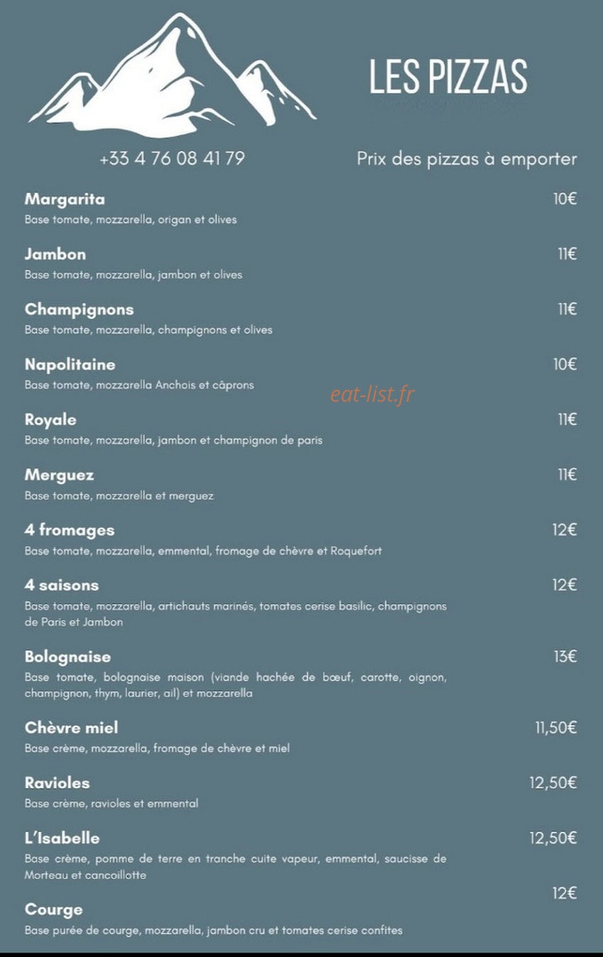 Le Taillefer bar & restaurant — carte page 1