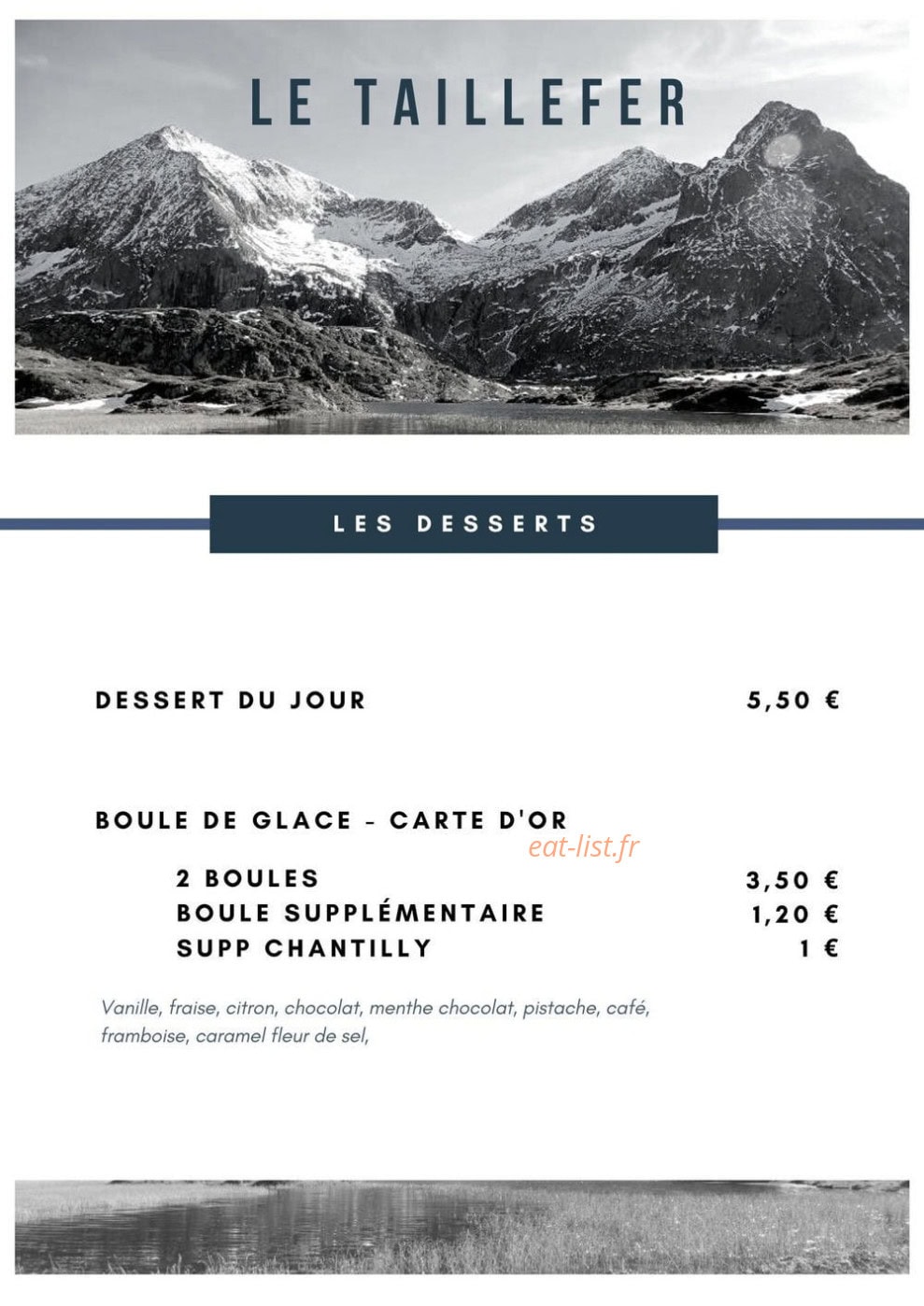 Le Taillefer bar & restaurant — carte page 2