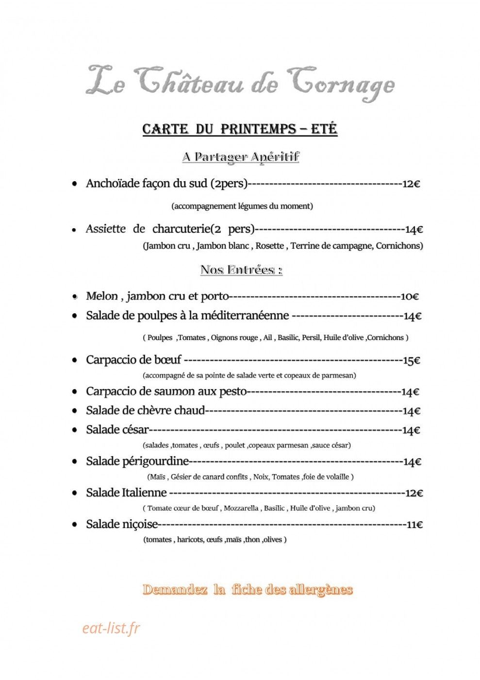 Chateau de cornage — carte page 1