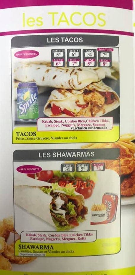 Happy Food — carte page 2