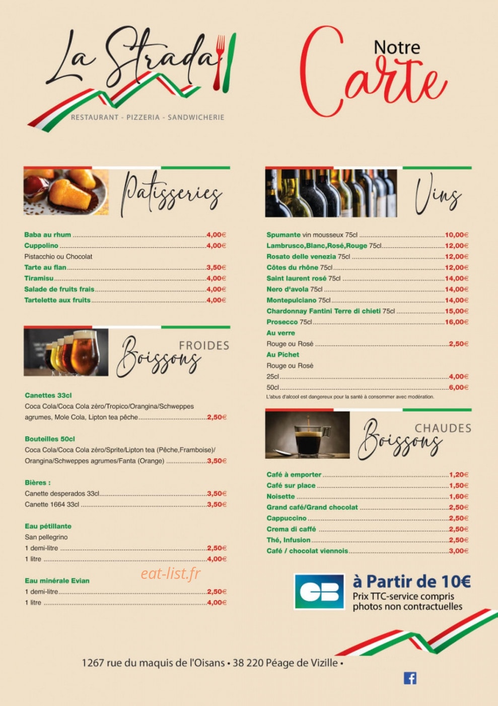 La Strada — carte page 8