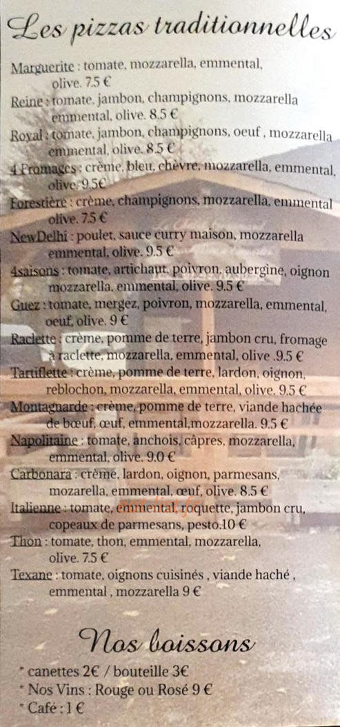 Le chalet gourmand — carte page 2
