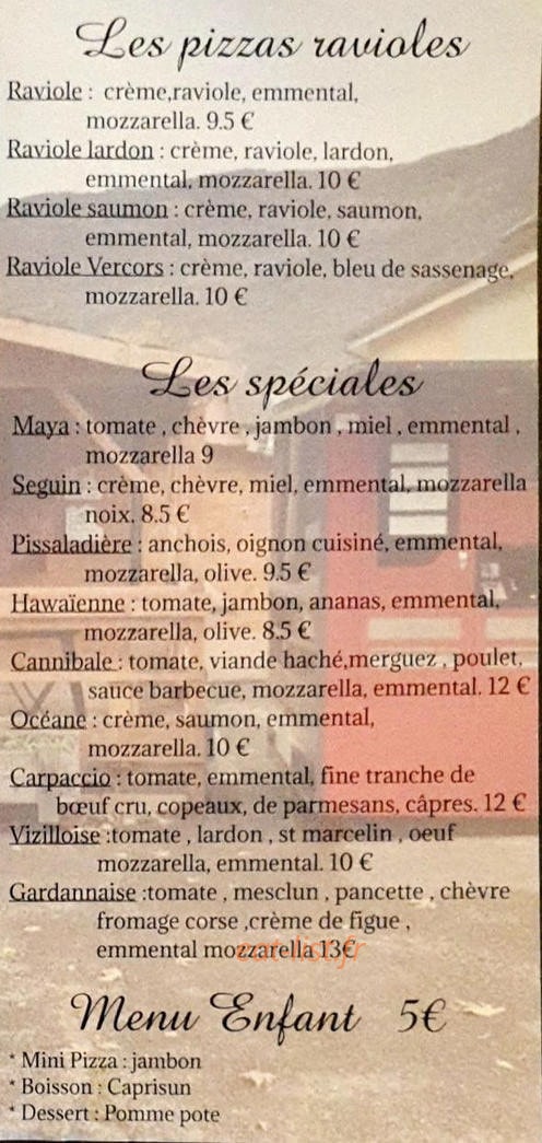 Le chalet gourmand — carte page 3