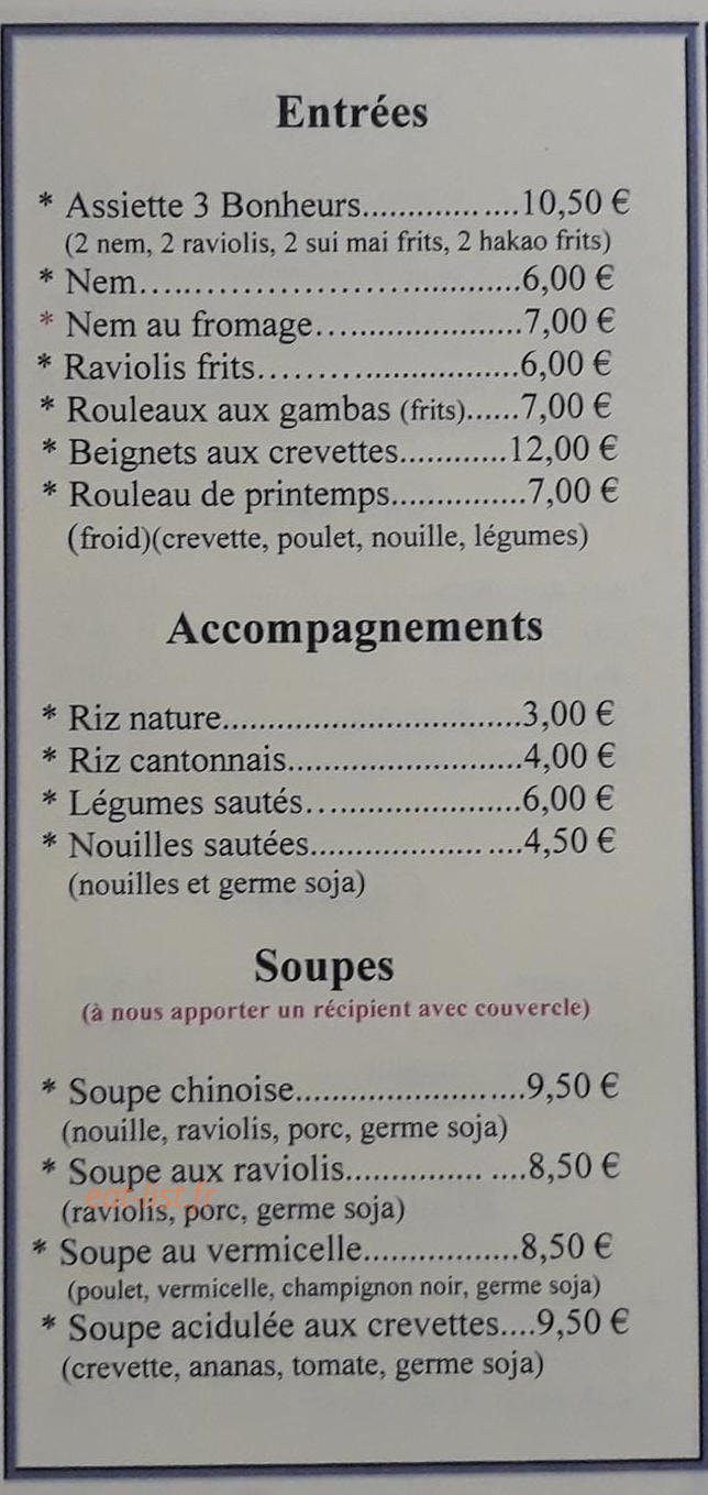 Les Trois Bonheurs — carte page 2