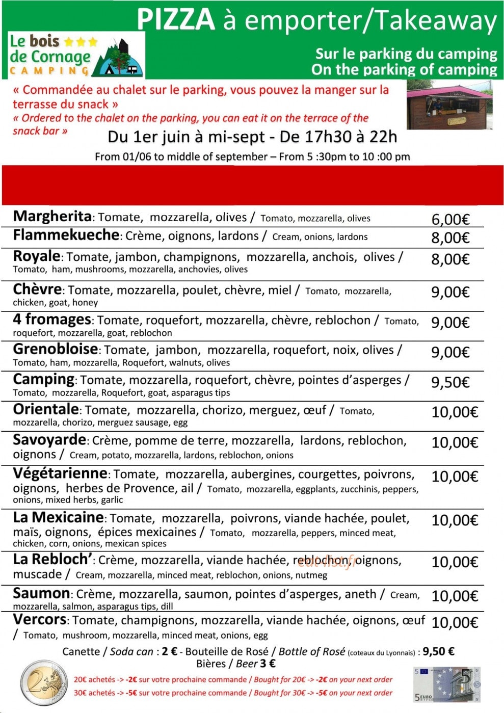 Pizza du camping de Vizille — carte page 1