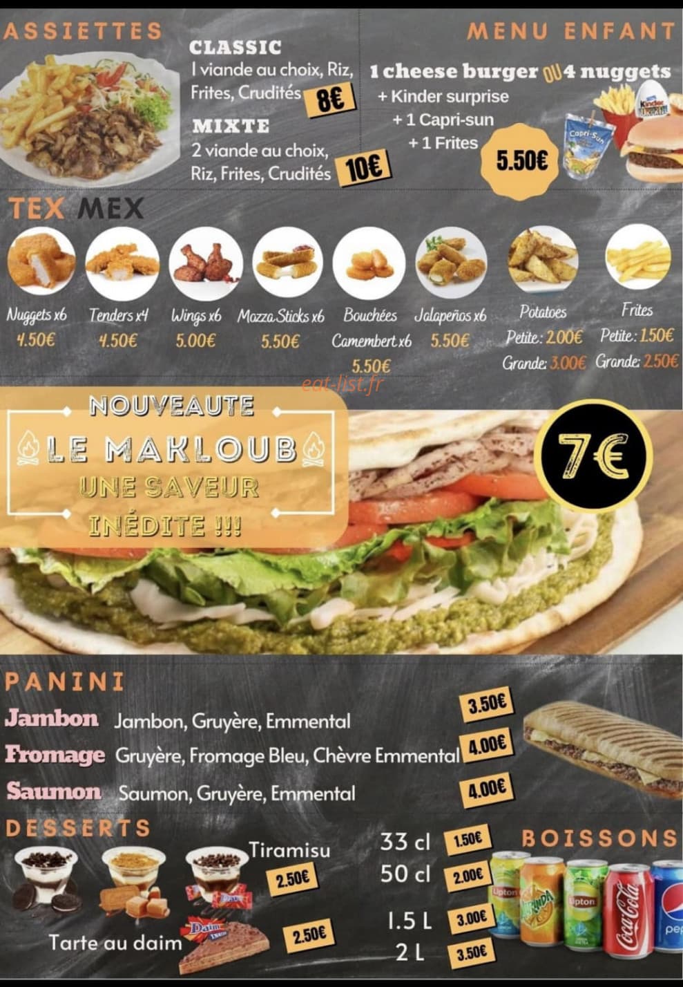 Ab Food — carte page 1