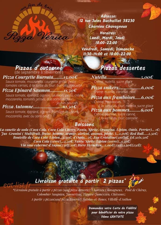 Pizza Vérita — carte page 2