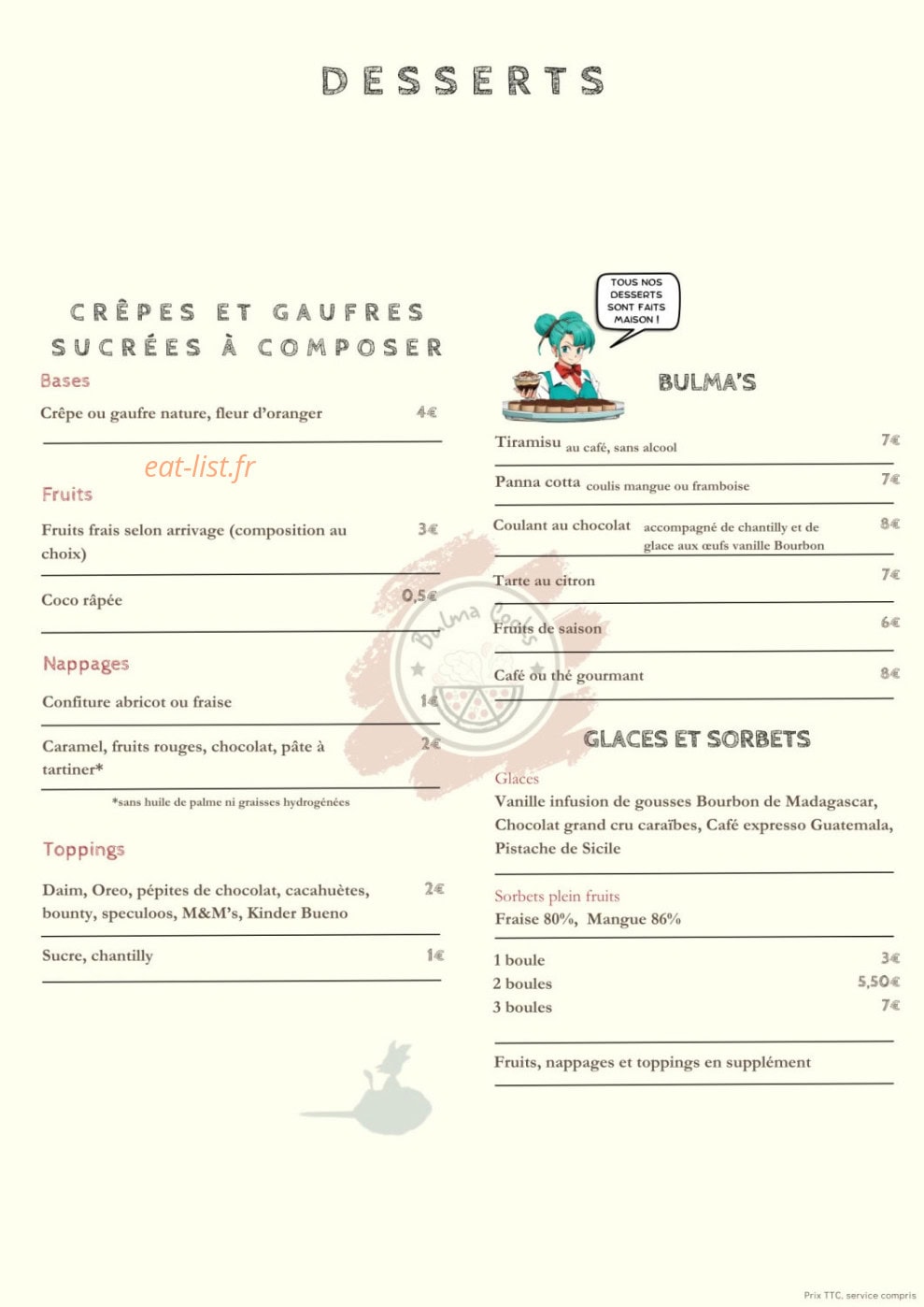 Bulma cooks — carte page 3