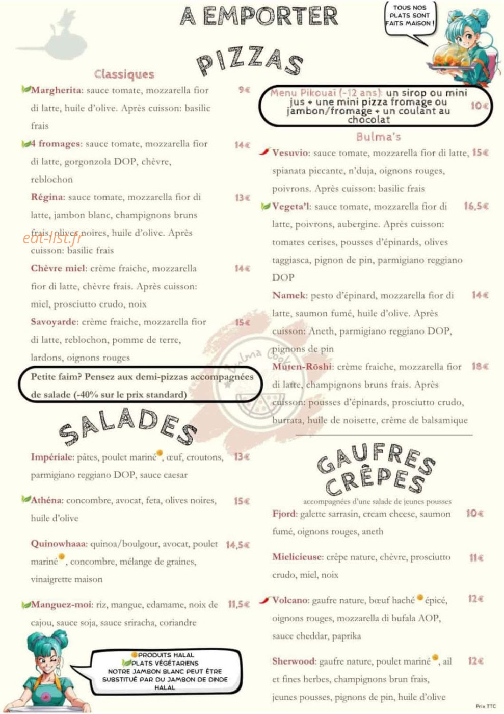 Bulma cooks — carte page 6