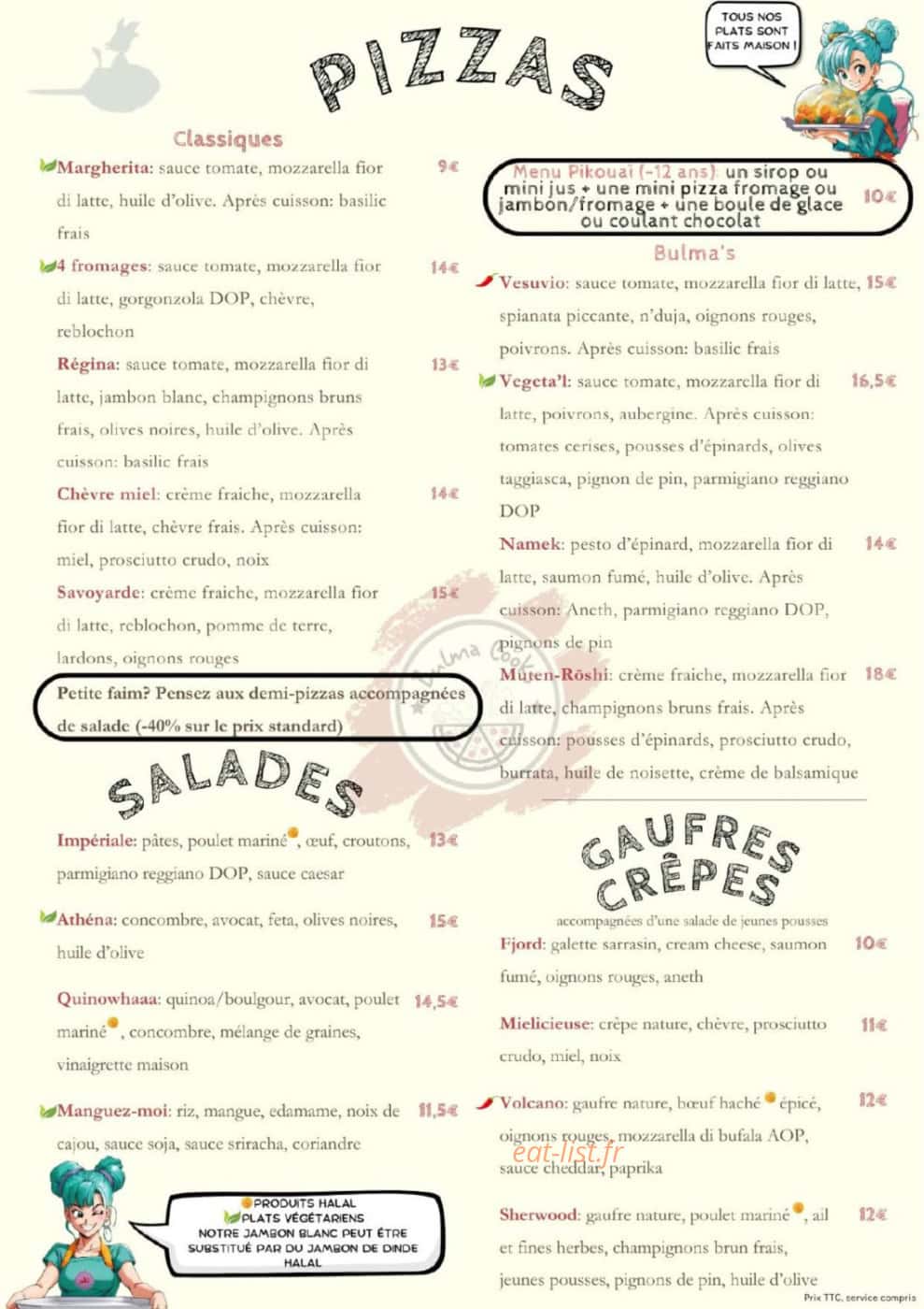 Bulma cooks — carte page 2
