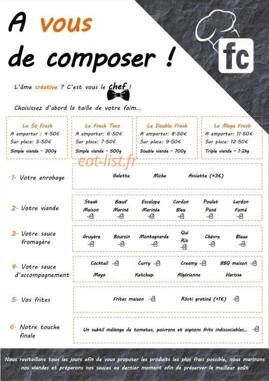 Fresh Cook — carte page 2