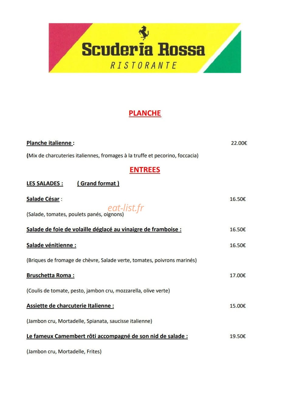 La Scuderia Rossa — carte page 1