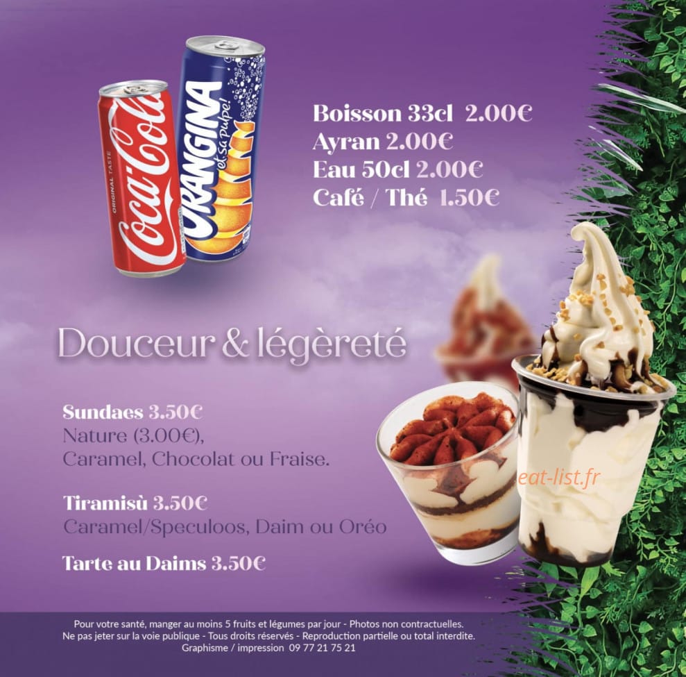 Le Pacha Kebab — carte page 6