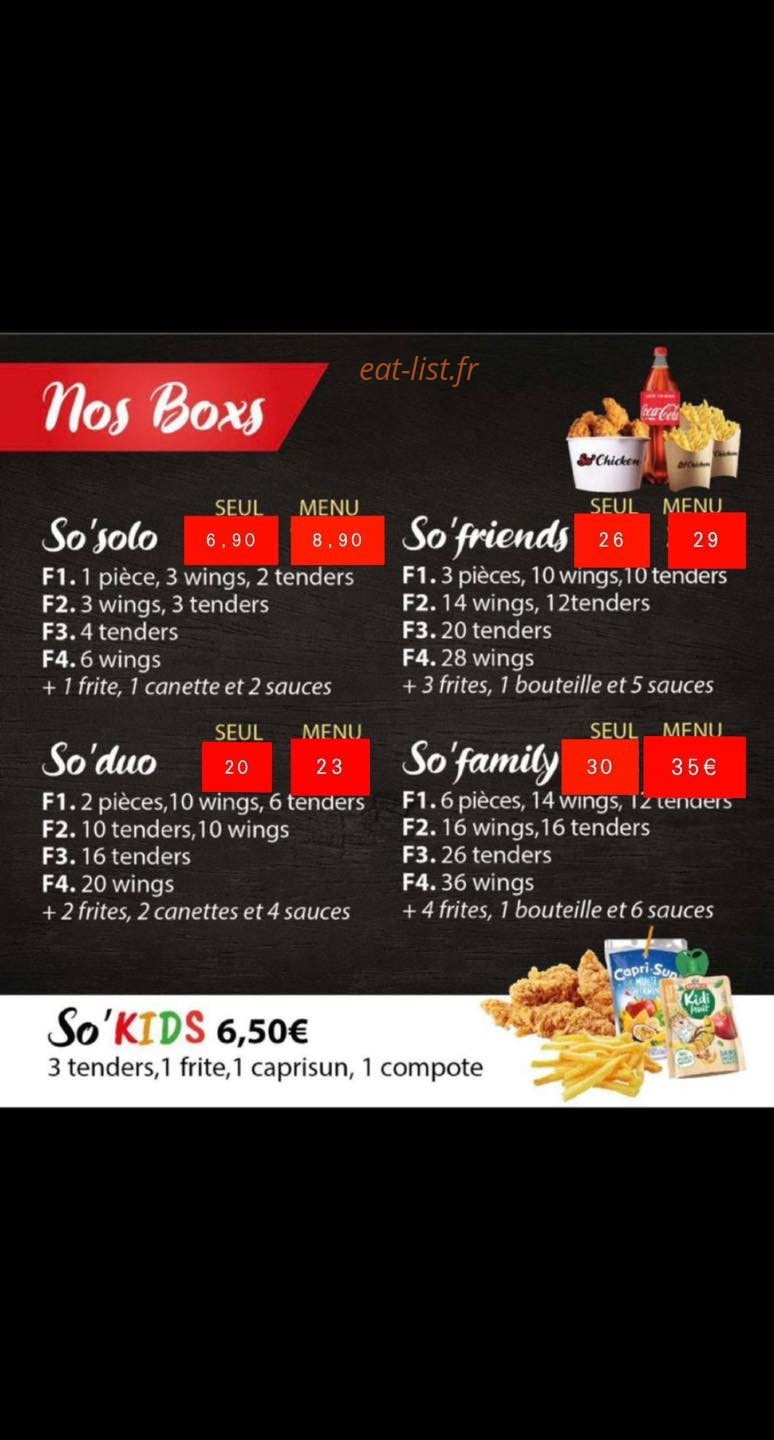 So'Chicken — carte page 2