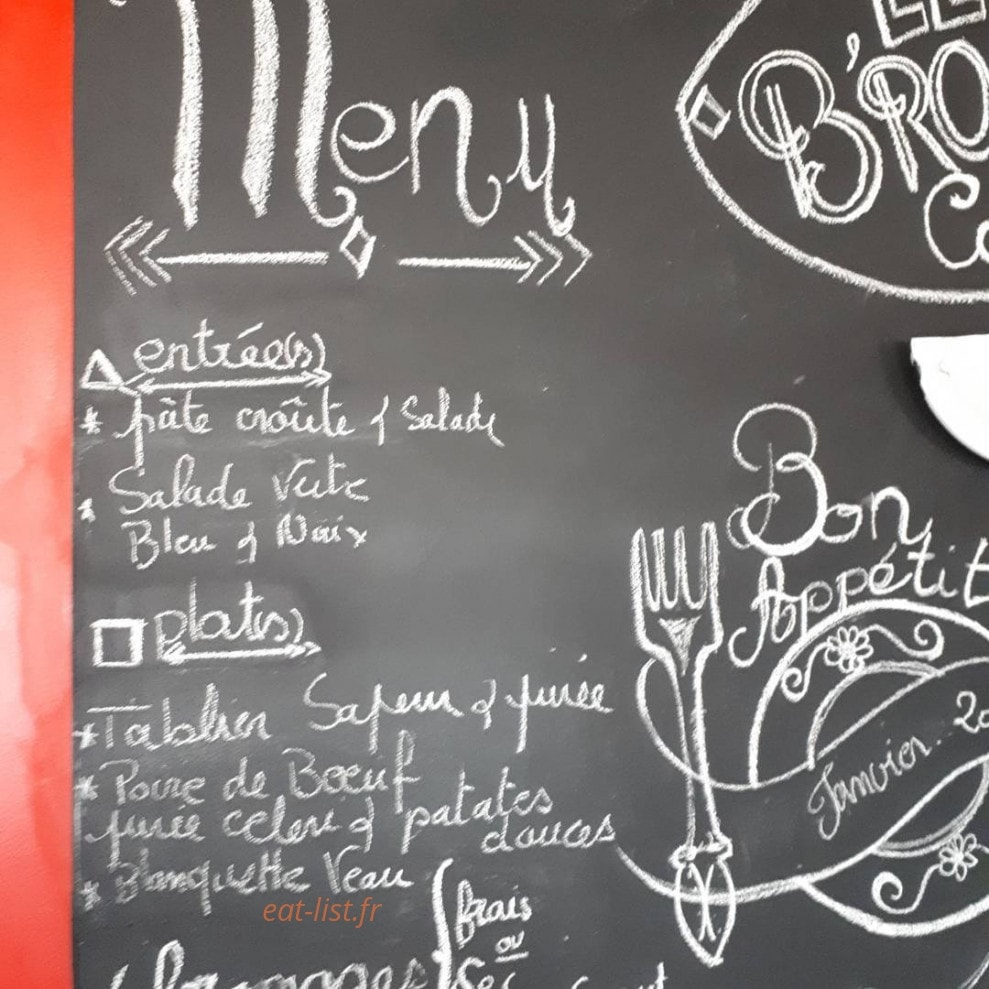 B'Rock Café — carte page 1