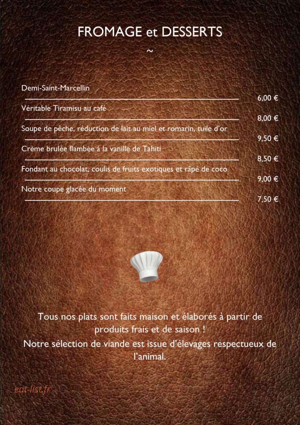 La Taverne — carte page 4