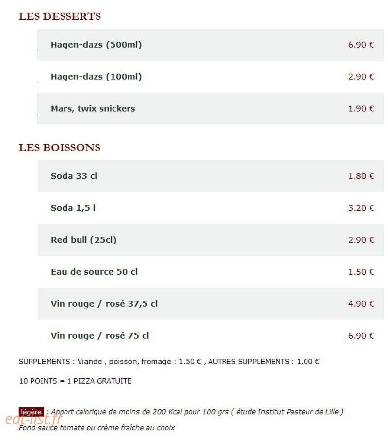 Le Kiosque à Pizzas — carte page 3