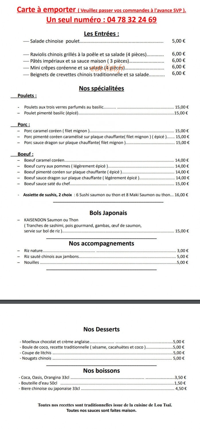 Restaurant Le dragon d'or — carte page 6